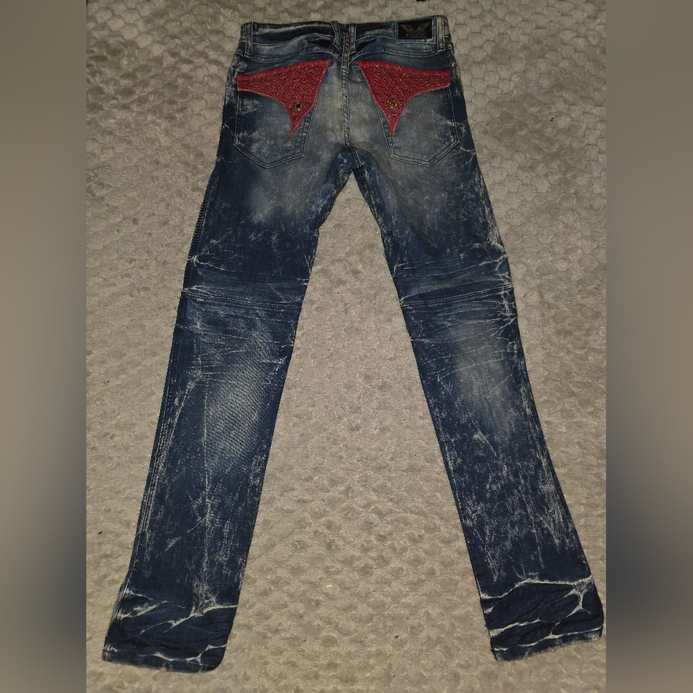 Robin's Jean In Blue with Red Accents - Picture 6 of 9